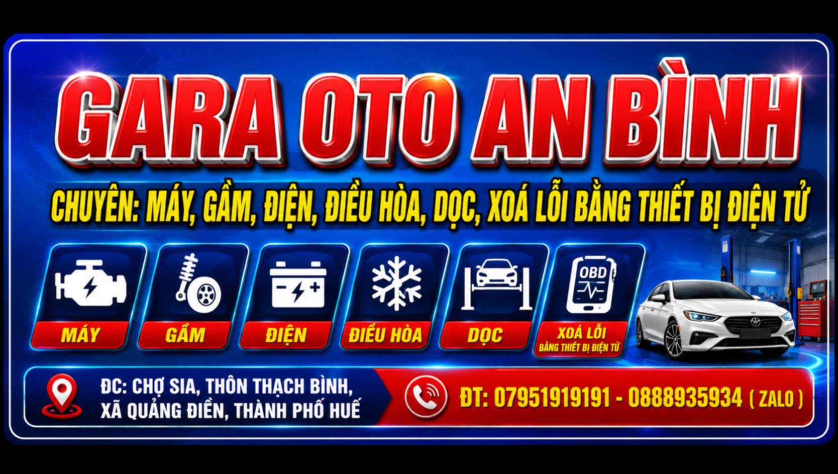 GARA OTO AN BÌNH – CHỢ SỊA, THÔN THẠCH BÌNH, XÃ QUẢNG ĐIỀN